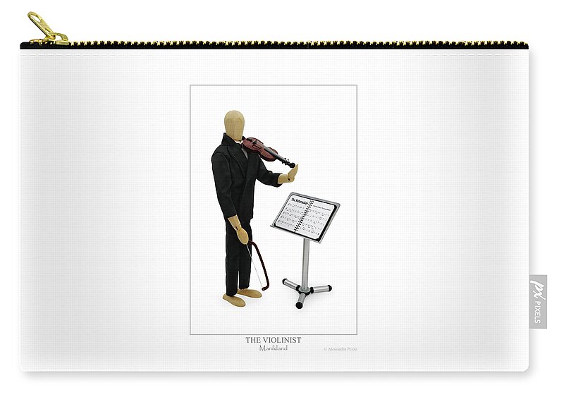 Alessandro Pezzo Zip Pouch featuring the photograph The Violinist by Alessandro Pezzo
