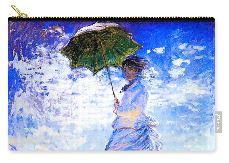 Claude Monet Carry-all Pouch featuring the painting The Walk Lady with a Parasol 1875 by Claude Monet
