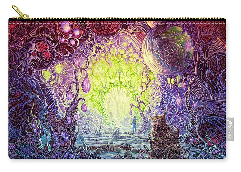 Surreal Zip Pouch featuring the painting The Wanderer by Mark Cooper