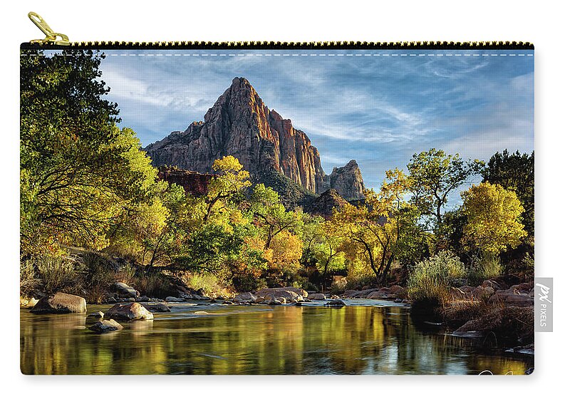2020 Utah Trip Zip Pouch featuring the photograph The Watchman by Gary Johnson