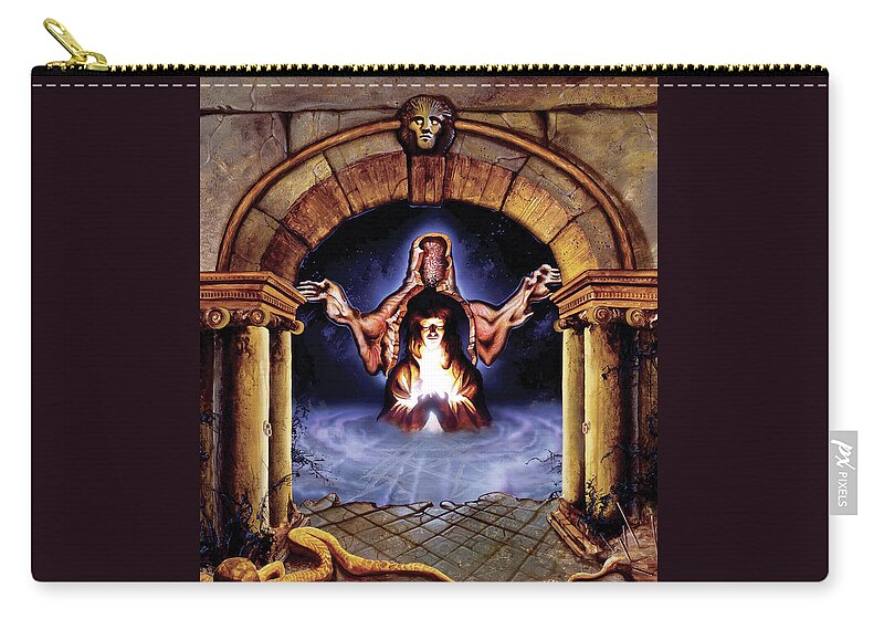 Gothic Zip Pouch featuring the painting The Welcome by Sv Bell