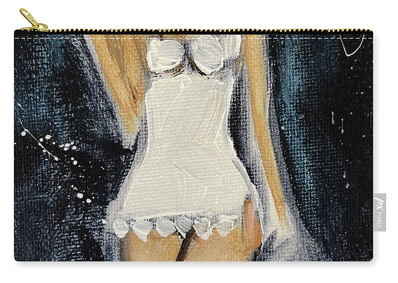 Chemise Carry-all Pouch featuring the painting The White Chemise by Roxy Rich