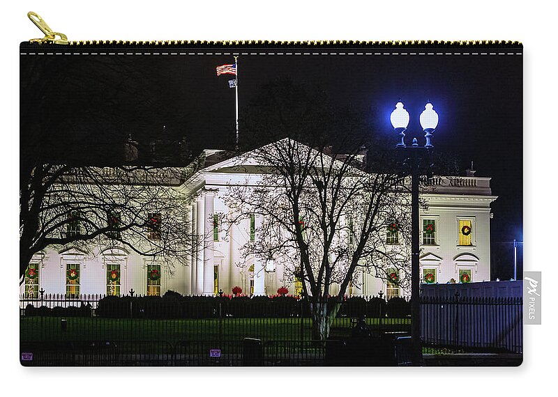 The White House Carry-all Pouch featuring the digital art The White House by SnapHappy Photos