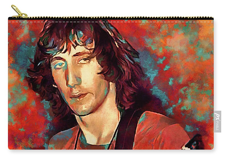 The Who Zip Pouch featuring the mixed media The Who Pete Townsend Art Eminence Front by The Rocker Chic
