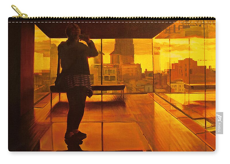 Minneapolis Zip Pouch featuring the painting The Yellow Room by Heidi E Nelson