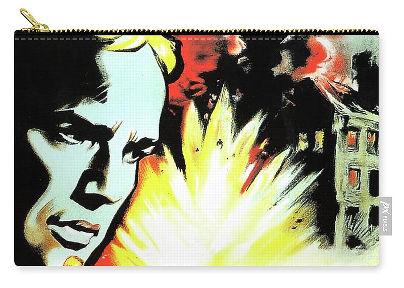 Young Zip Pouch featuring the painting ''The Young Lions'', 1958, movie poster painting by Boris Grinsson by Movie World Posters