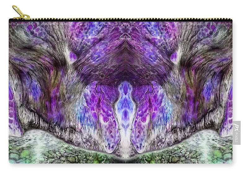Purple Zip Pouch featuring the digital art The Zoo by David Neace