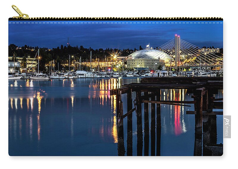 Thea Carry-all Pouch featuring the photograph Thea Foss and T-Dome Blue Hour by Rob Green