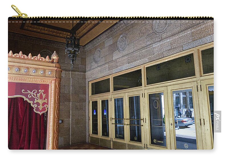 Theater Zip Pouch featuring the photograph Theater Doors by Phil Perkins