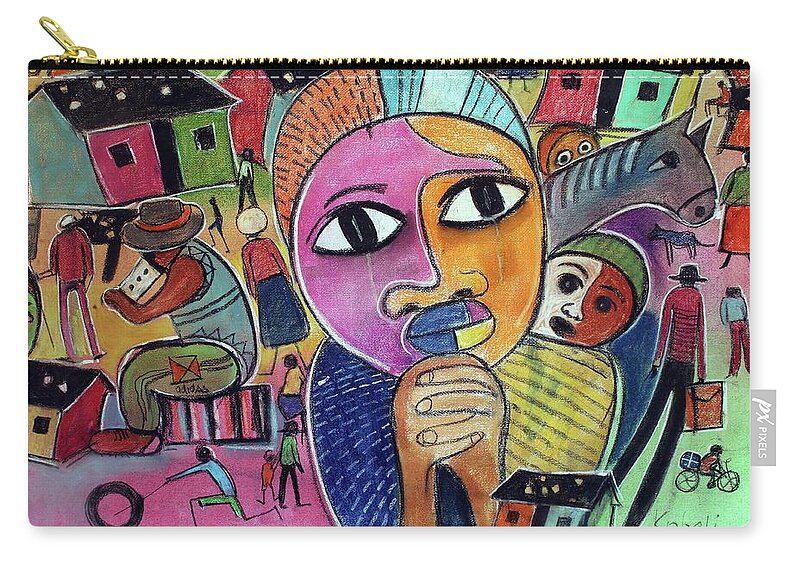 African Art Carry-all Pouch featuring the painting Thembisa by Eli Kobeli 1932-1999