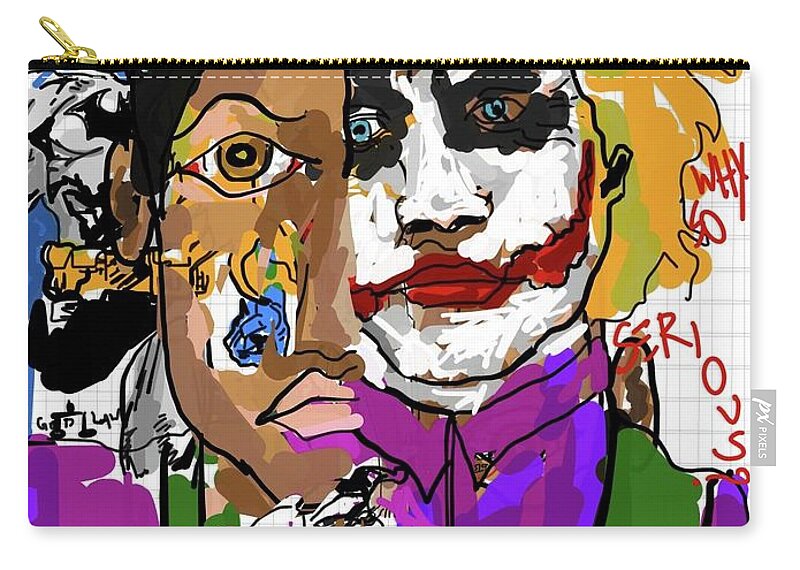  Zip Pouch featuring the painting Think Critically by Oriel Ceballos