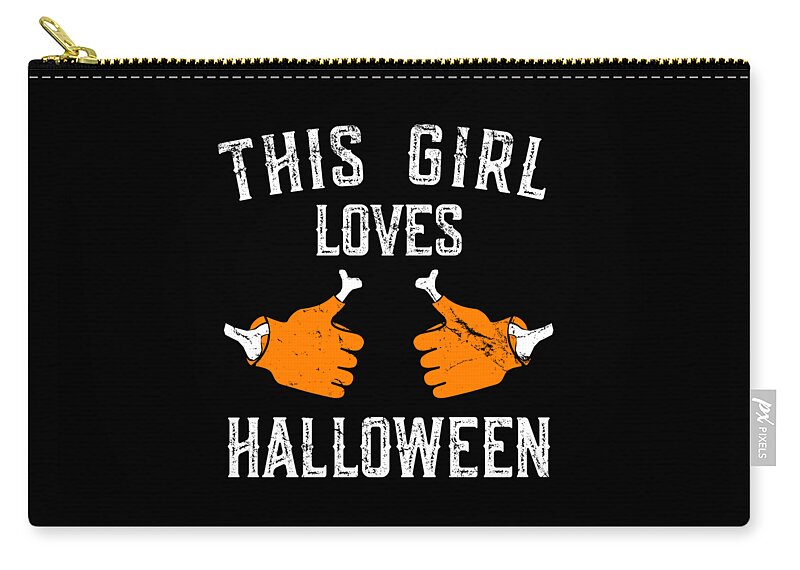Funny Zip Pouch featuring the digital art This Girl Loves Halloween by Flippin Sweet Gear