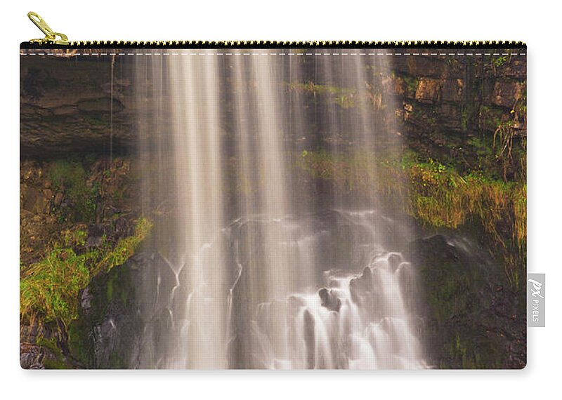 Yorkshire Dales Zip Pouch featuring the photograph Thornton force waterfall, Ingleton, Yorkshire dales, England by Neale And Judith Clark
