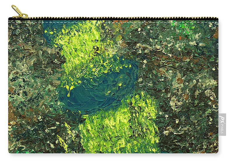 Art Zip Pouch featuring the painting Three Falls by Jay Heifetz
