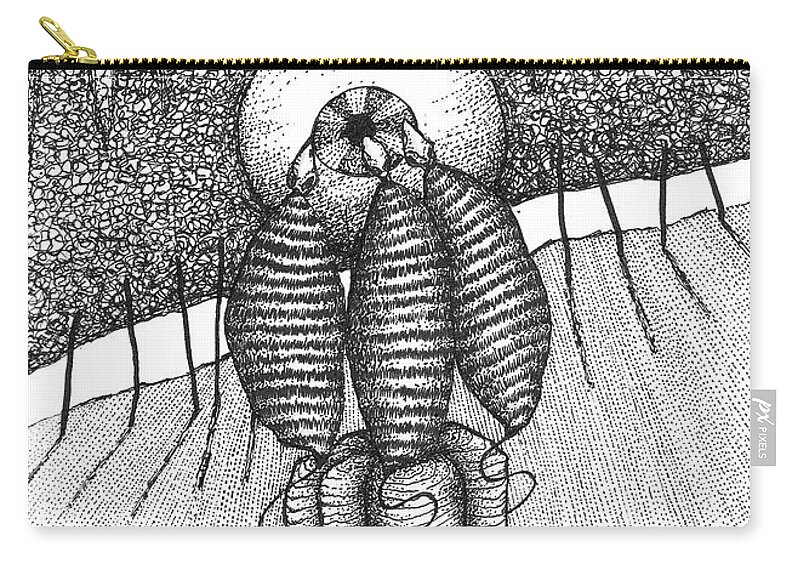 Bugs Zip Pouch featuring the drawing Three Fates by Matthew Lazure