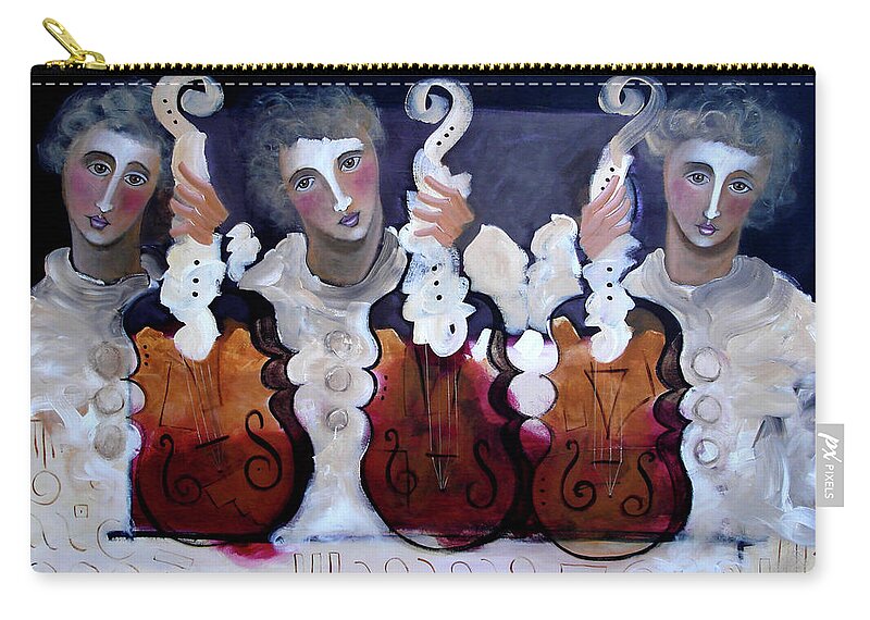 Figurative Carry-all Pouch featuring the painting Three From Above by Jim Stallings