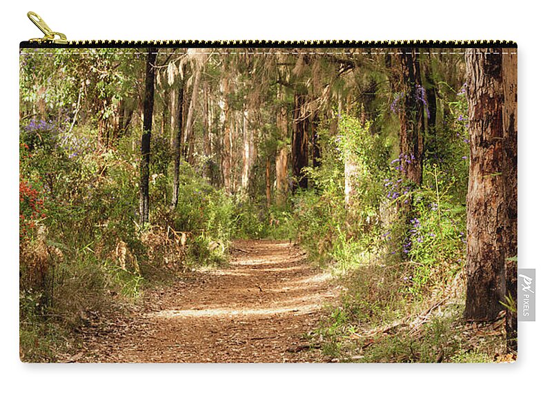 Bushland Zip Pouch featuring the photograph Through the Gum Trees by Elaine Teague