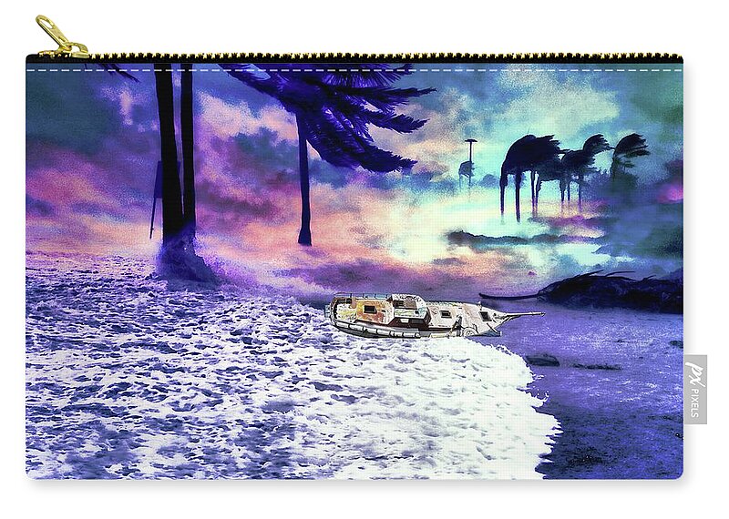 Beach Zip Pouch featuring the digital art Through the Storm by Norman Brule