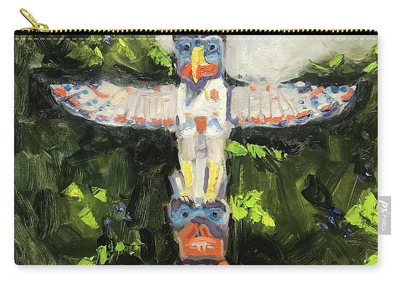 Thunderbird Carry-all Pouch featuring the painting Thunderbird by Ashlee Trcka