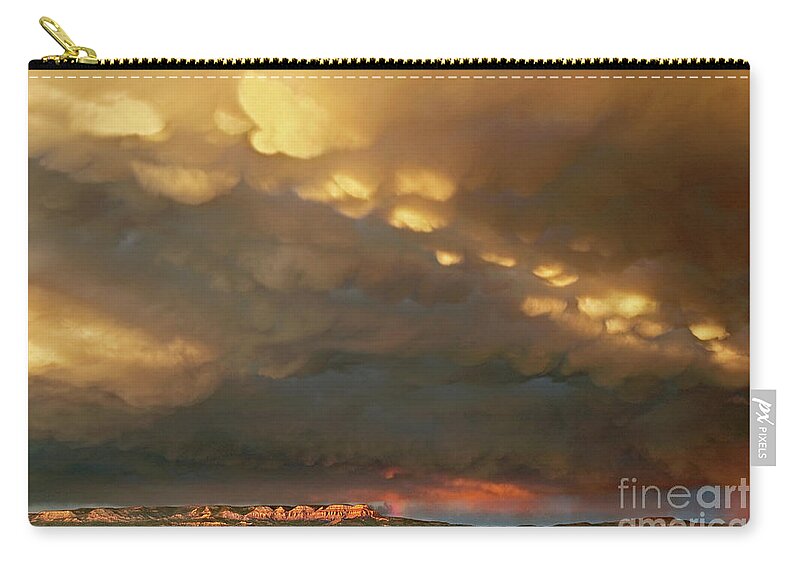 North America Zip Pouch featuring the photograph Thunderstorm And Rainbow Bryce Canyon National Park Utah by Dave Welling