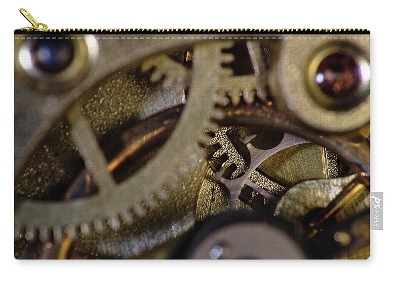 Steampunk Zip Pouch featuring the photograph Tic Tac Wheels by Angelo DeVal