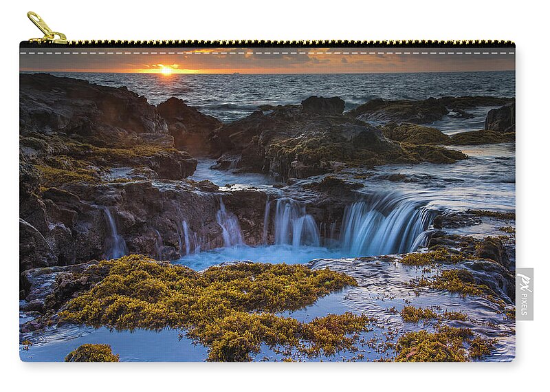 Hawaii Zip Pouch featuring the photograph Tidal Pools in Hawaii by Bill Cubitt
