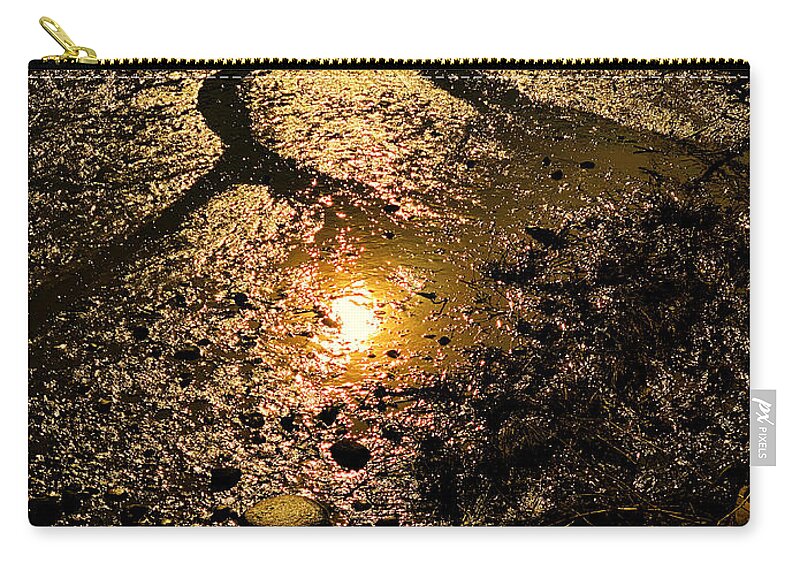 Tide Flats Zip Pouch featuring the photograph Tide Flat Abstract by Jerry Abbott