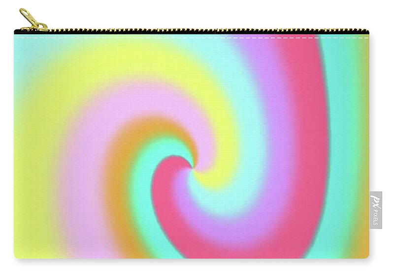 Tie Dye Zip Pouch featuring the digital art Tie Dye Rainbow Swirl by Ashley Rice