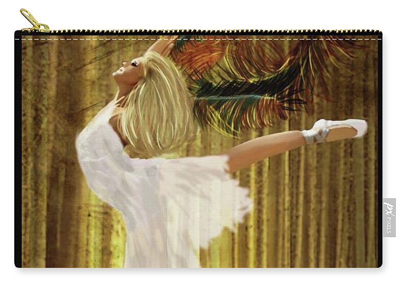 Ballet Zip Pouch featuring the mixed media Tiffany by Lorie Fossa