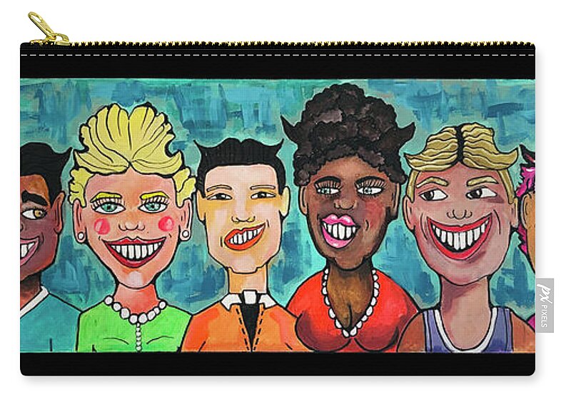 Asbury Park Carry-all Pouch featuring the painting Tillie Dont Care by Patricia Arroyo