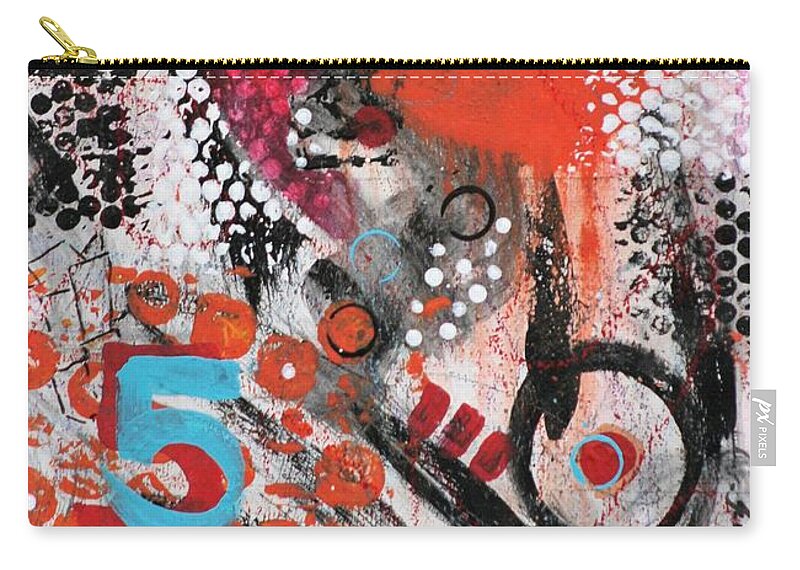 Graffiti Abstract Zip Pouch featuring the painting Time-Out by Jean Clarke