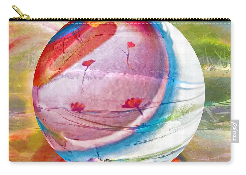 Abstract Zip Pouch featuring the digital art Time Tapestry by Robin Moline