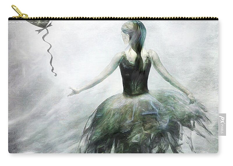 Ballet Zip Pouch featuring the digital art Time to let Go by Jacky Gerritsen
