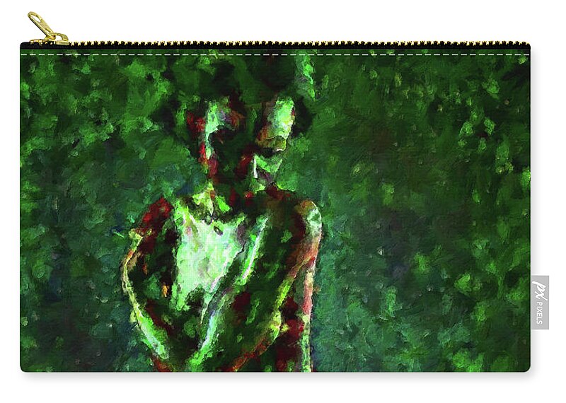 Nude Zip Pouch featuring the painting Timid Wilderness by Alex Mir
