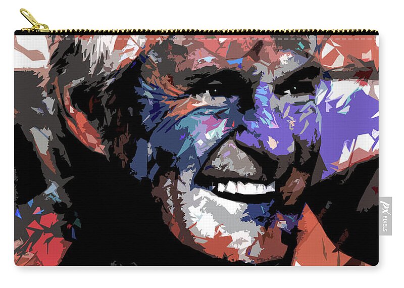 Timothy Zip Pouch featuring the digital art Timothy Leary psychedelic portrait by Movie World Posters