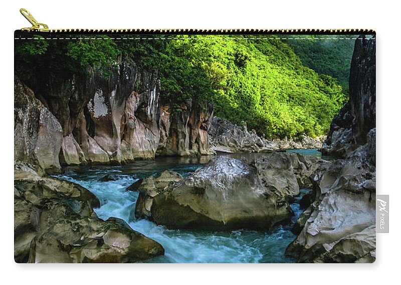 Rizal Carry-all Pouch featuring the photograph Tinipak River in Tanay by Arj Munoz