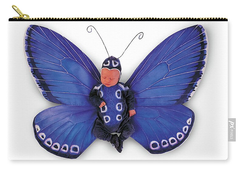 Butterfly Zip Pouch featuring the photograph Tiny Butterfly #5 by Anne Geddes