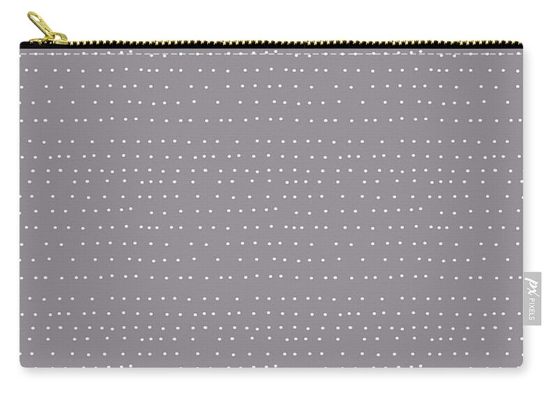 Pattern Zip Pouch featuring the digital art Tiny White Dots On Gray by Ashley Rice