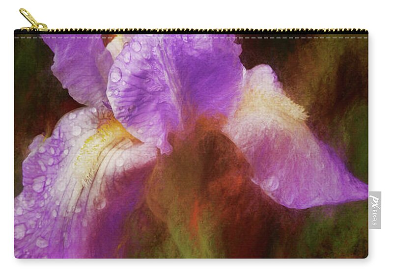 Flower Zip Pouch featuring the photograph To Dance With Iris Again by Ola Allen
