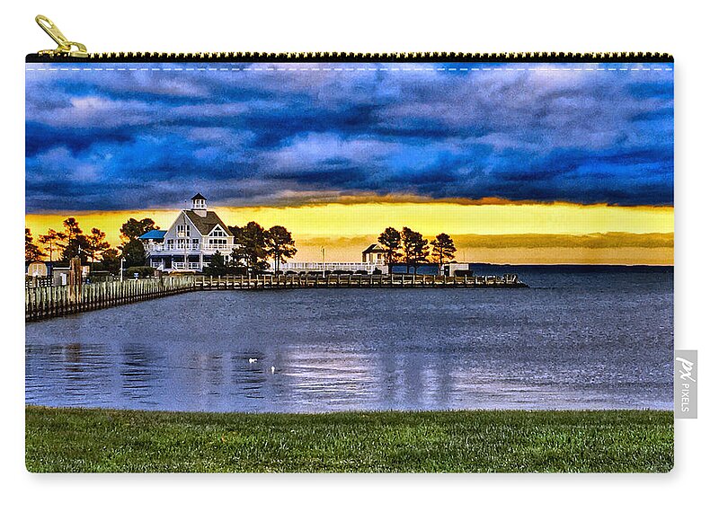 Photo Zip Pouch featuring the photograph Tilghman Island Yacht Club by Anthony M Davis