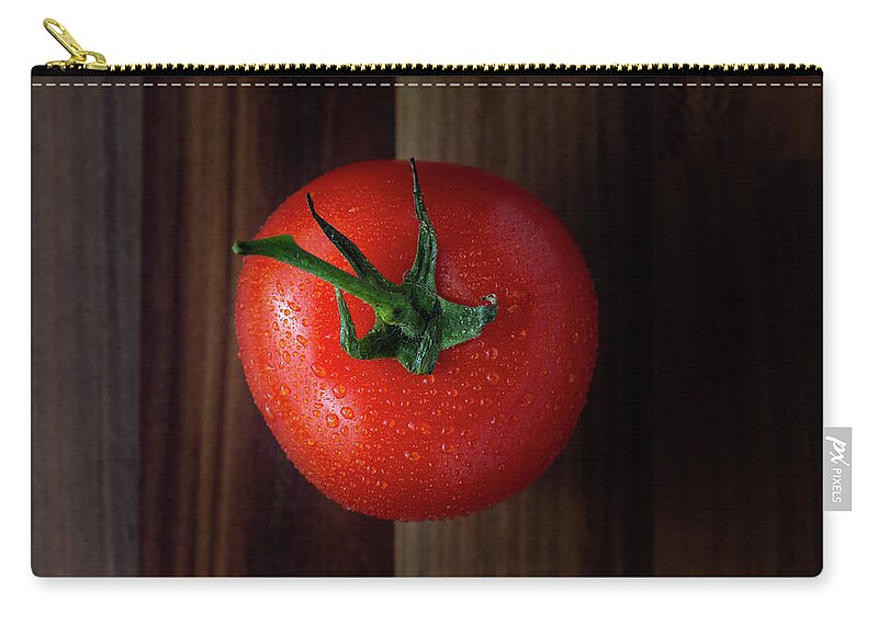 Agriculture Zip Pouch featuring the photograph Tomato viewed from the top down by Scott Lyons