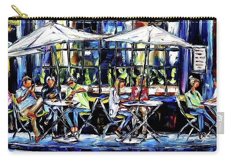London Cafe Carry-all Pouch featuring the painting Tomtom Coffee House, London by Mirek Kuzniar