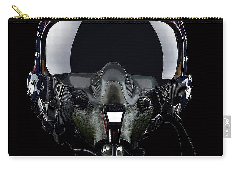 Top Gun Zip Pouch featuring the mixed media Top Gun, Maverick, Tom Cruise, Motorcycle Helmet by Thomas Pollart