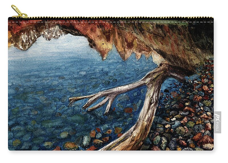 Torres Del Paine Zip Pouch featuring the painting Torres Del Paine 001 by Bernardo Galmarini