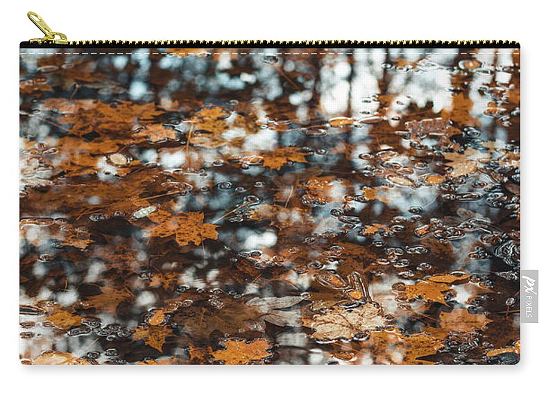 Wave Zip Pouch featuring the photograph Touch of autumn colors by Vaclav Sonnek