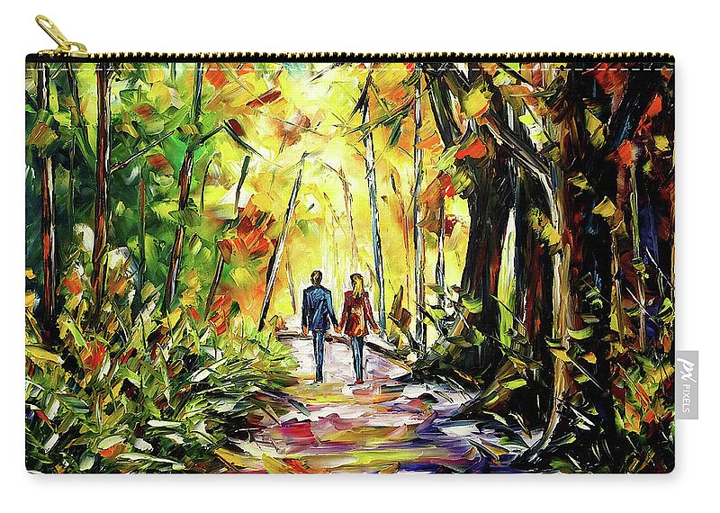 Late Summer Day Zip Pouch featuring the painting Towards Autumn by Mirek Kuzniar