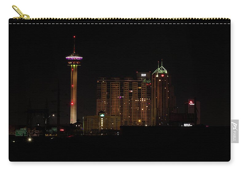 San Antonio Zip Pouch featuring the photograph Tower of the Americas - SATX by Eric Hafner