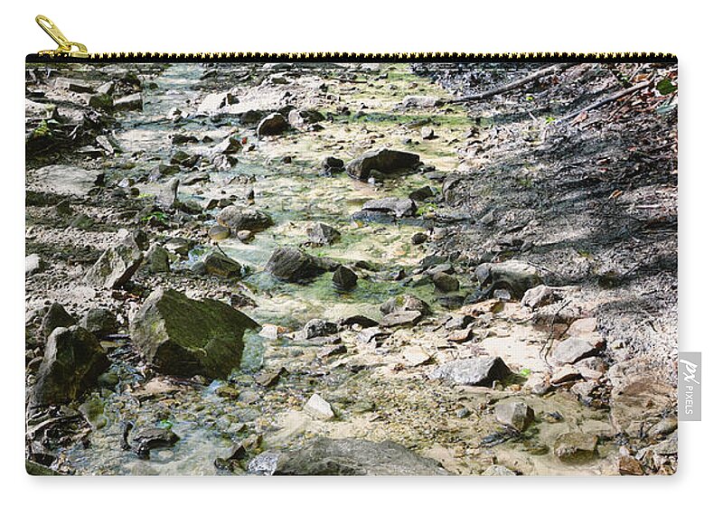 Trail Carry-all Pouch featuring the photograph Trail Is A Creek by Phil Perkins