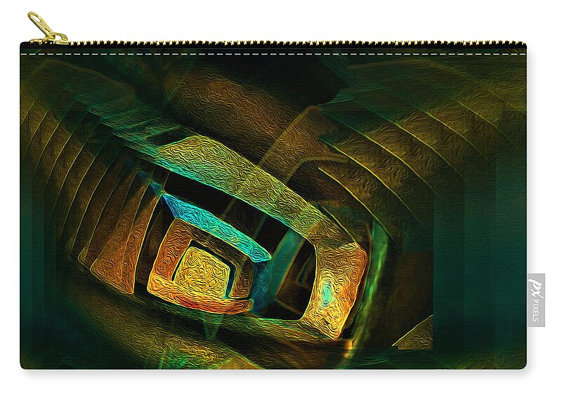 Tranquil Dimensions Zip Pouch featuring the digital art Tranquil Dimensions 4 by Aldane Wynter
