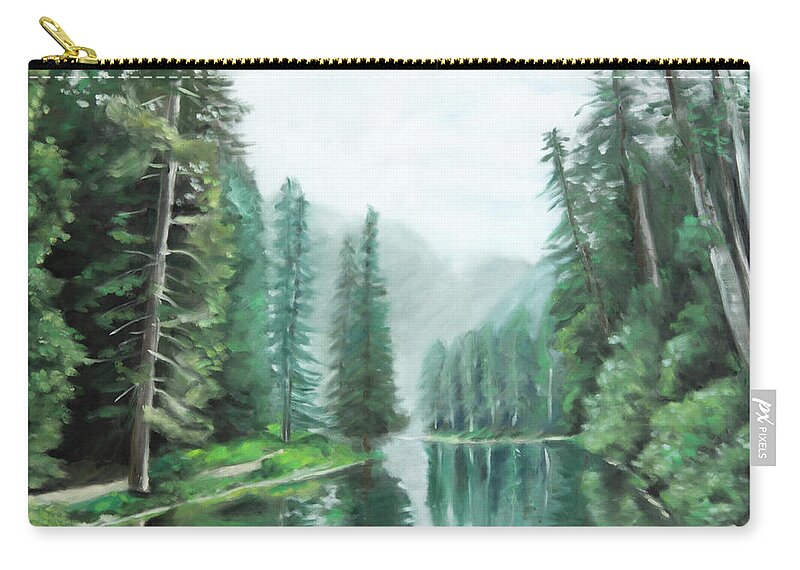 Landscape Zip Pouch featuring the pastel Tranquility by Kirsty Rebecca